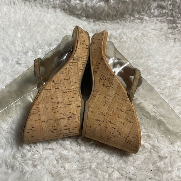Chicos Elegant multi color Beaded cork wedge Sandals SZ9. - Picture 6 of 8